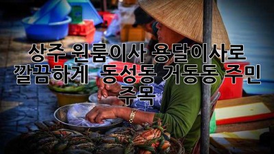 상주 원룸이사, 용달이사로 깔끔하게! ✨ 동성동 거동동 주민 주목!