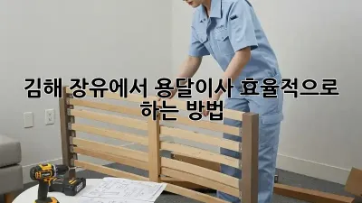 김해 장유에서 용달이사 효율적으로 하는 방법